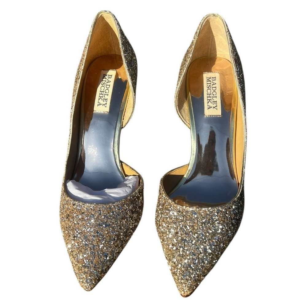 Badgley Mischka Glittering Hold Daisy Heels NIB 8 - Picture 5 of 10